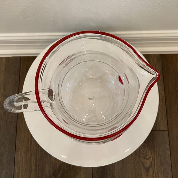 Hearts & Kisses Valentine RED LIPS Glass Pitcher 10in Viral Tik Tok New - Picture 11 of 16